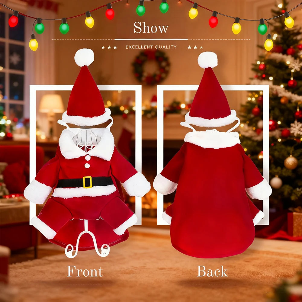 Cute Cat Costume For Christmas Santa Claus Cosplay Pet Dress up For Small Medium Dogs Cats Festival Funny Party Sphynx Jumpsuit