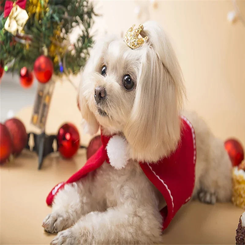 Pet Dog Cat Christmas Costumes Funny Santa Claus Costume for Dogs Cats Winter Warm Dog Cotton Clothes Funny Cute