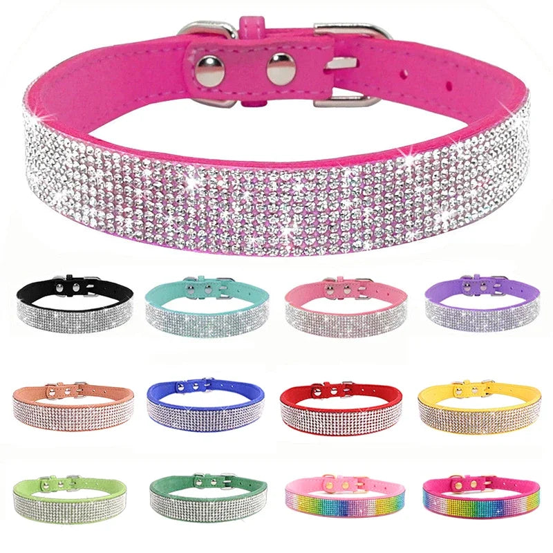 Dog Collar Crystal Glitter Rhinestone Pet Collars Small Medium Dogs