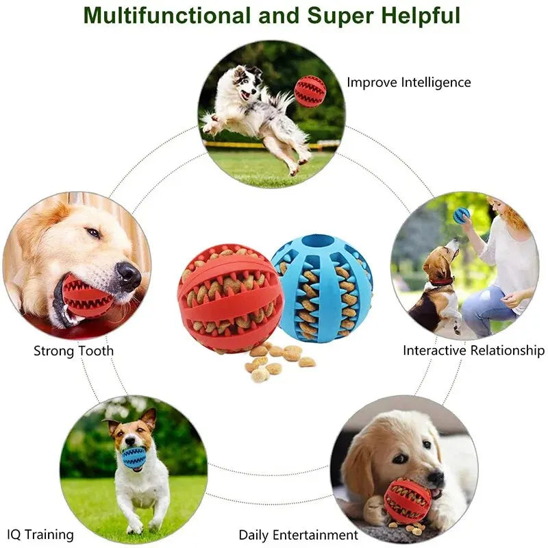 Dog Toy Ball, Dog Pet Food Treat Feeder Chew Tooth Cleaning Ball