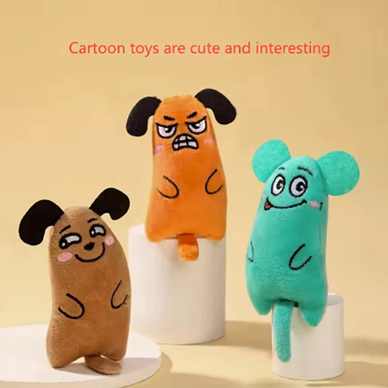 Cartoon animal toys are durable and bite resistant plush and interactive pet toys are suitable for cats to play at home
