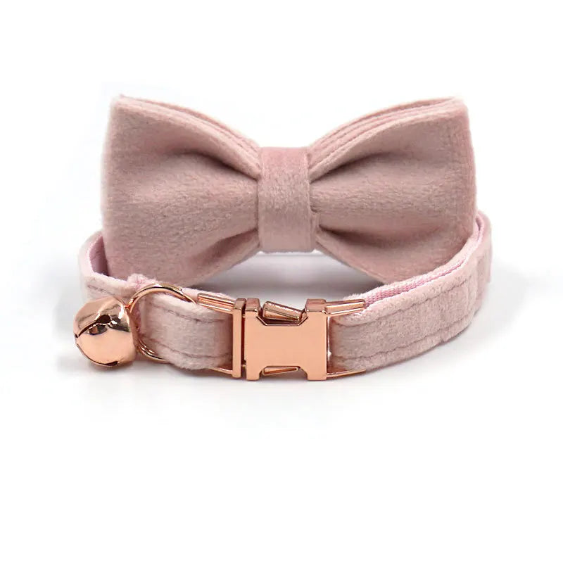 Small dog bow & collar set
