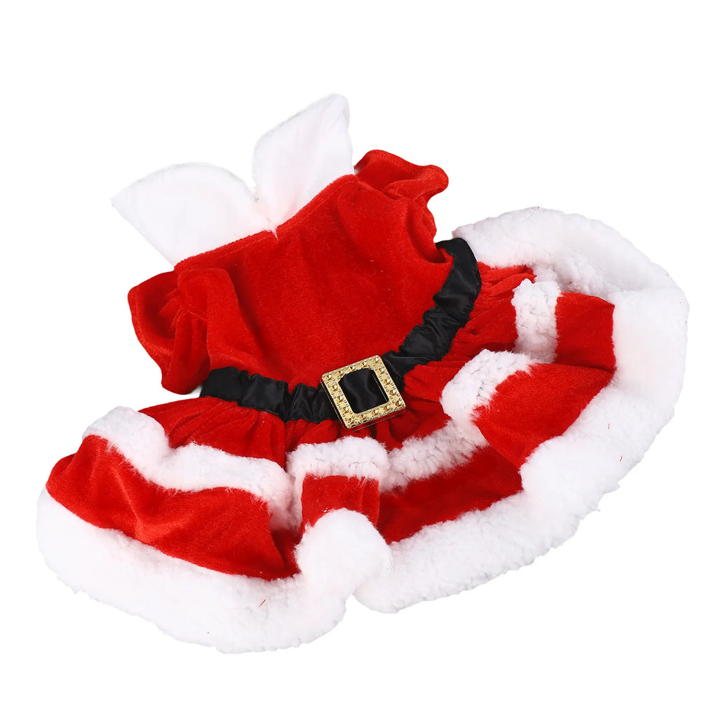 Dog Christmas Costume Puppy Dress Soft Warm Short Sleeve Xmas Pet Clothes Dog Christmas Outfit for Dogs Cats