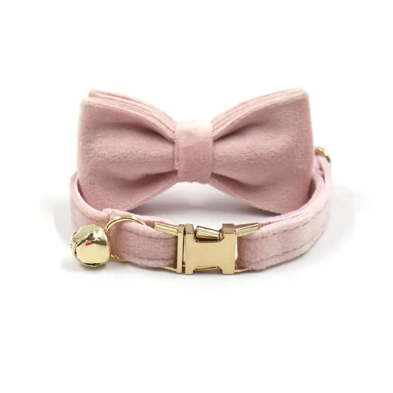 Small dog bow & collar set
