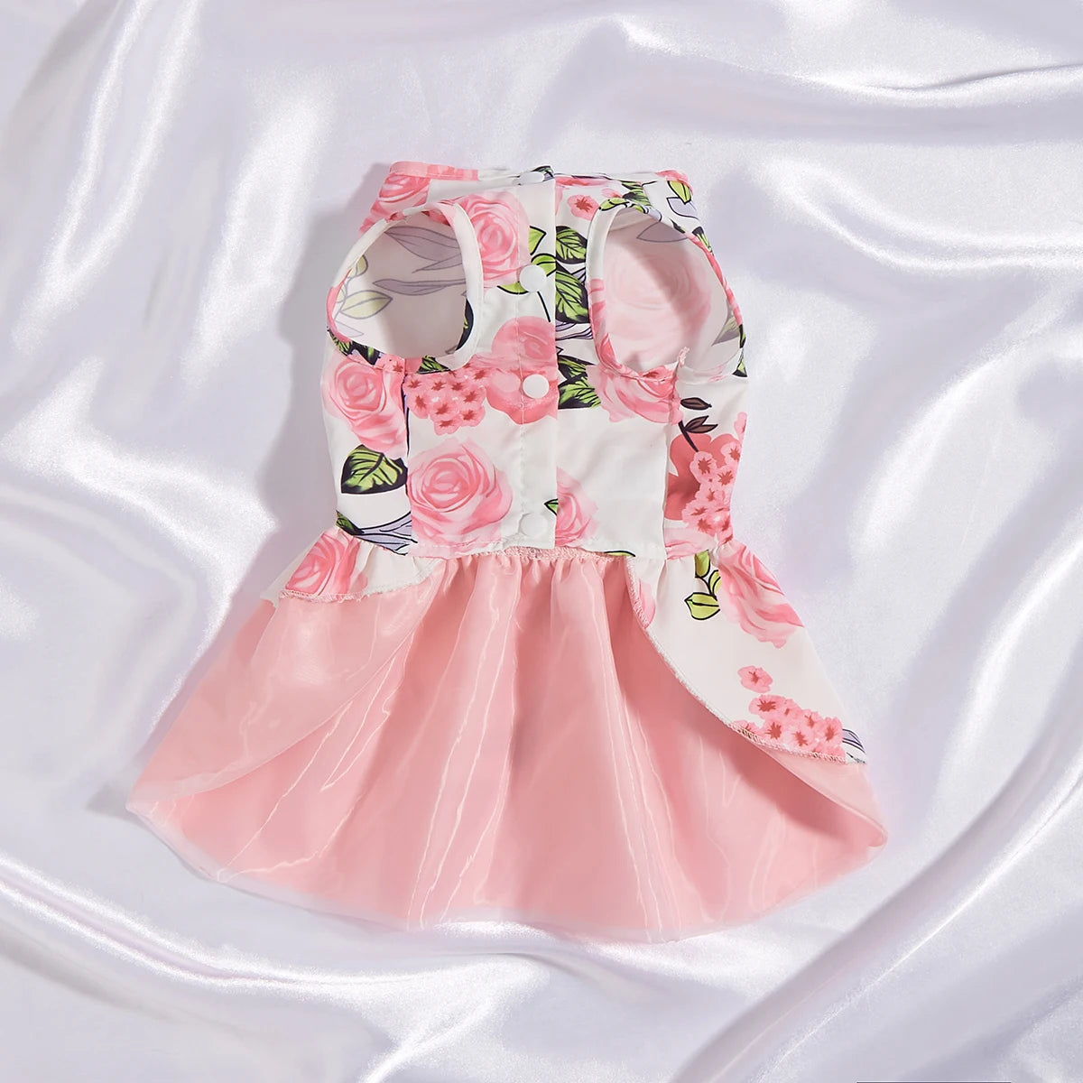 Dog Princess Dress Elegant Pet Clothes Bowknot Pink Princess Clothes Puppy Floral Tulle Pet Spring Summer Party Dresses for Smal