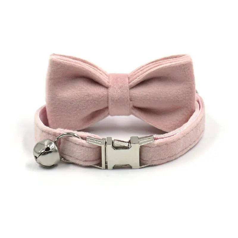 Small dog bow & collar set