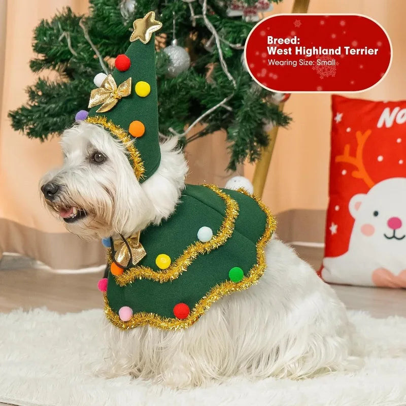 Cute Dog & Cat Christmas Costume - Adorable Pet Christmas Cloak Outfit for Home Use - Ideal for Holiday Role Play and Festive