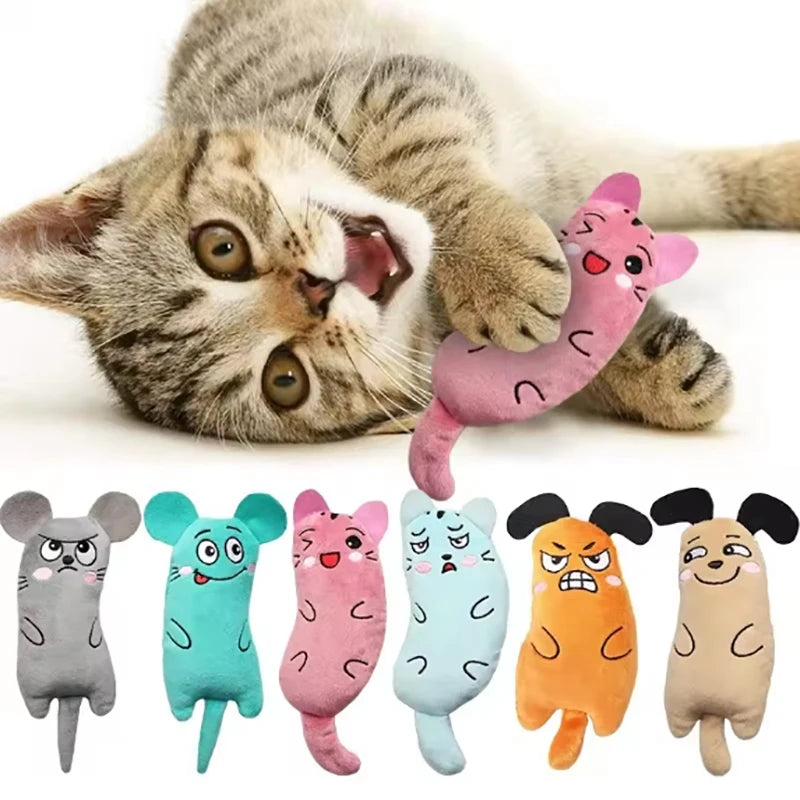 Cartoon animal toys are durable and bite resistant plush and interactive pet toys are suitable for cats to play at home