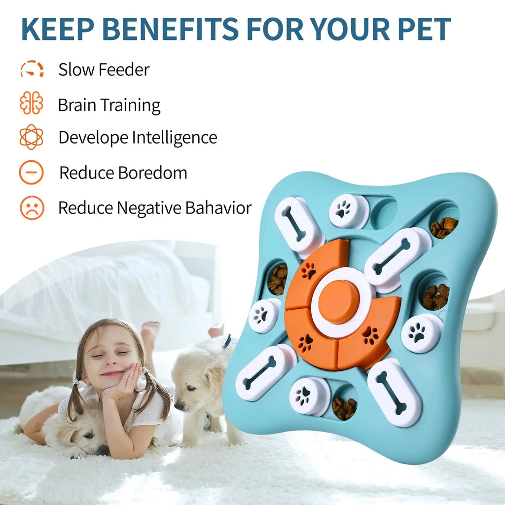 Interactive Puzzle Food Feeder for Small Big Pet Dogs  Slow Feeder IQ Training Mental Enrichment Game Toys Dog Treat Puzzle Disp