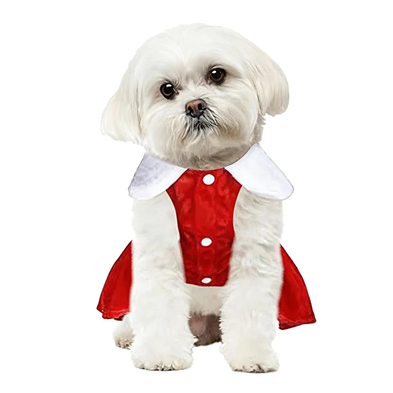 Christmas Dog Costume For Small Medium Dogs Cats Funny Santa Claus Pet Cosplay Dresses For Party Cute Yorkshire Puppy Outfits