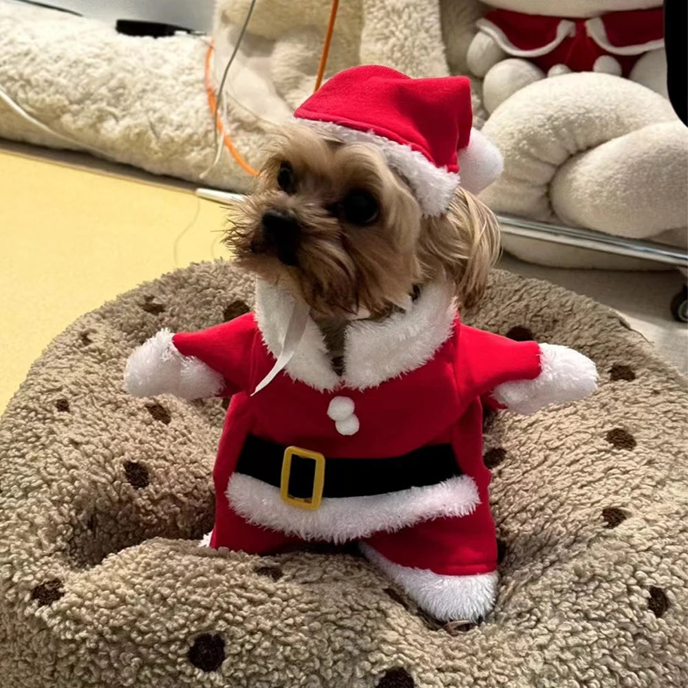 Christmas Dog Costume Funny Santa Claus Clothes For Small Medium Dogs Cats Cute Puppy Dress Up Apparel Chihuahua Pug Party Gifts