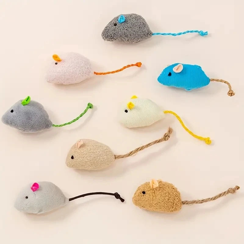 3 or 7PCS Interactive Plush Rat And Cat Toys With Durable Linen Perfect For Small Breeds Safe For Indoor Play