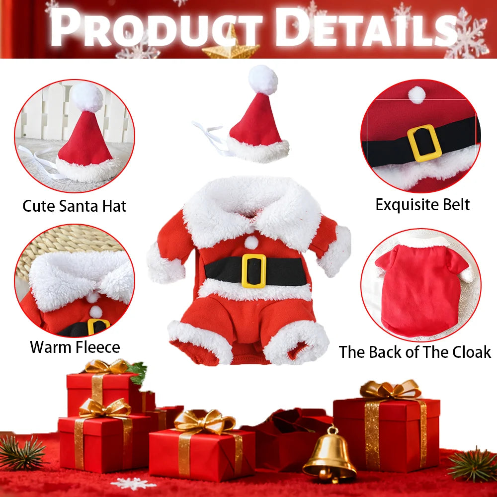 Cute Cat Costume For Christmas Santa Claus Cosplay Pet Dress up For Small Medium Dogs Cats Festival Funny Party Sphynx Jumpsuit