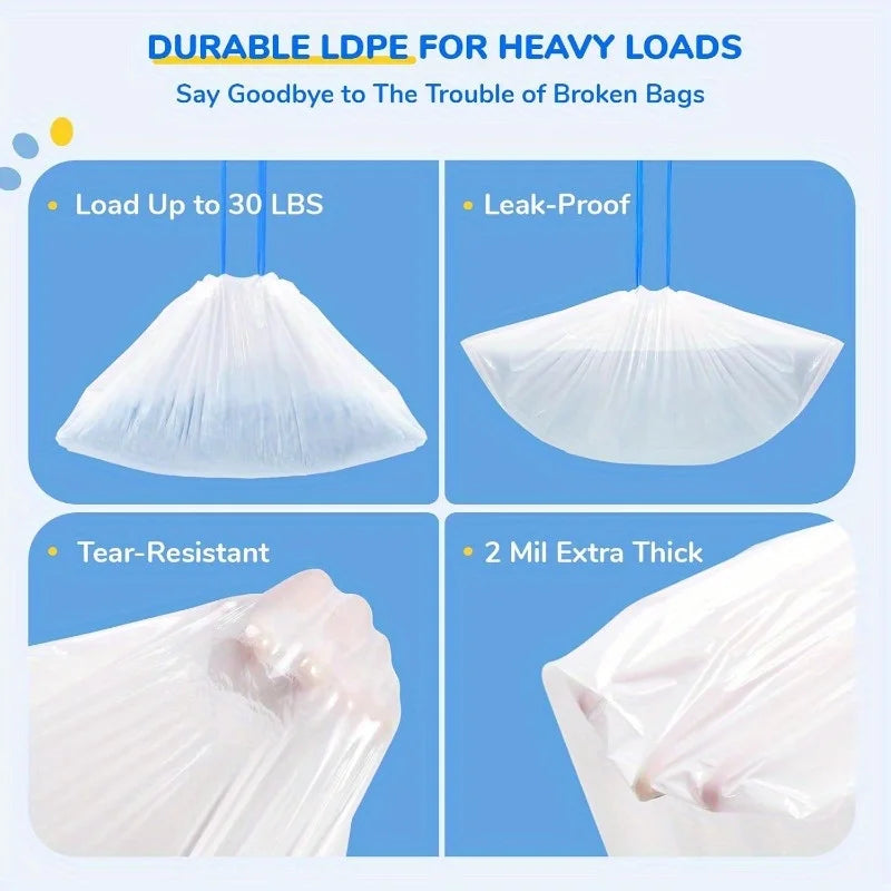 60pcs cat litter tray for replacing garbage bags, suitable for kitchen use. One roll contains 20 pieces, totaling three rolls