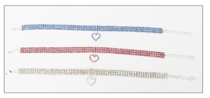 New Cat Rhinestone Pet Collars Love Decoration Necklace
