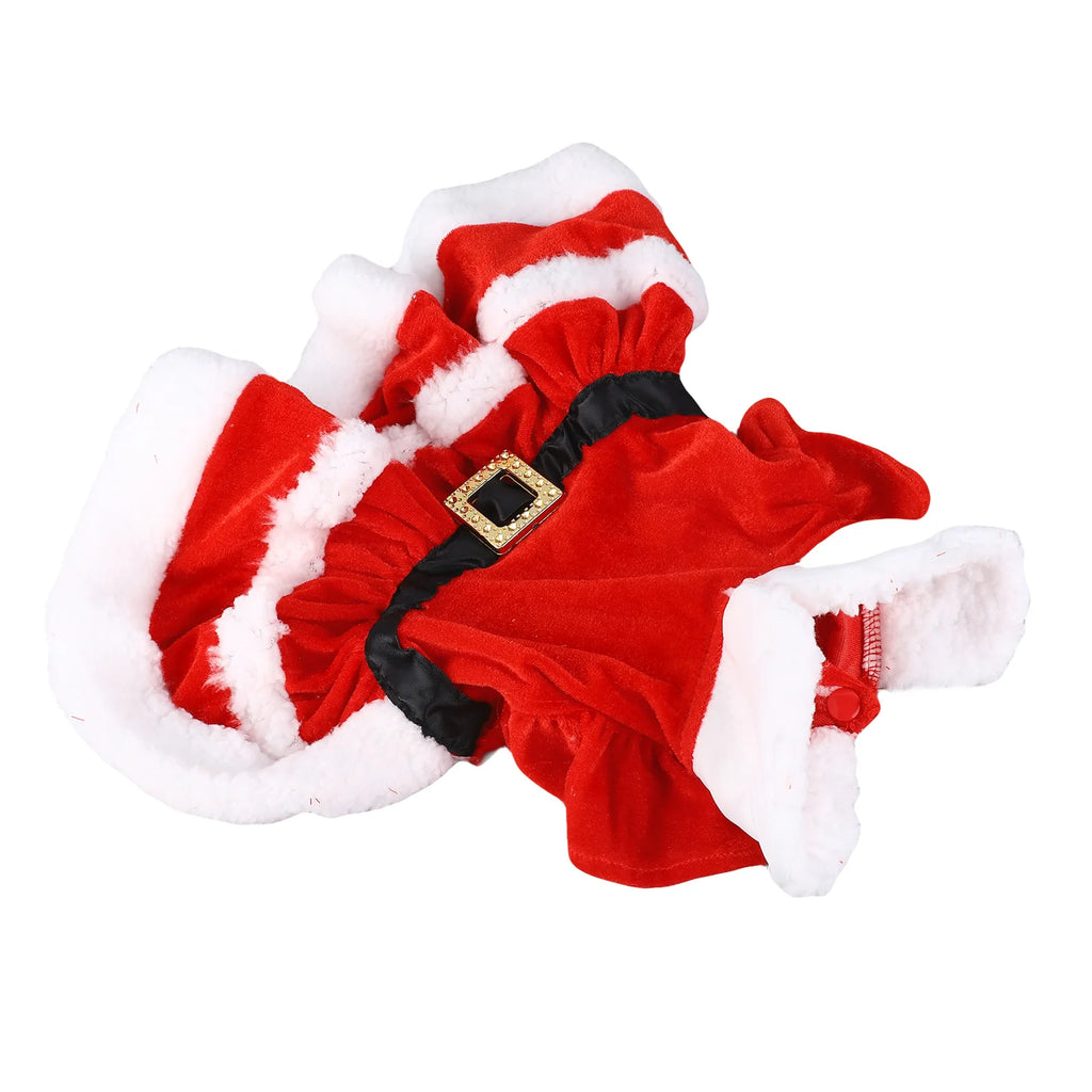 Dog Christmas Costume Puppy Dress Soft Warm Short Sleeve Xmas Pet Clothes Dog Christmas Outfit for Dogs Cats