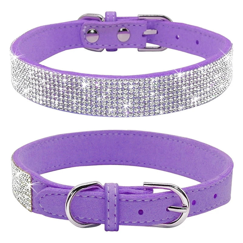 Dog Collar Crystal Glitter Rhinestone Pet Collars Small Medium Dogs