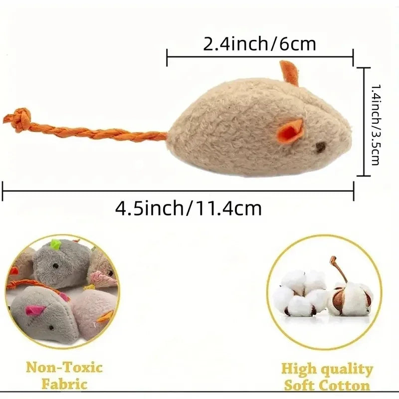 3 or 7PCS Interactive Plush Rat And Cat Toys With Durable Linen Perfect For Small Breeds Safe For Indoor Play