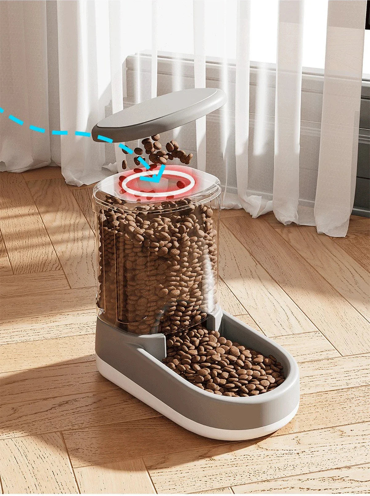 3.8L Large Capacity Pet Feeder Water Modern Design Dispenser Food Grade PP Material Anti Slip Bottom Design for Dog Cat Feeding
