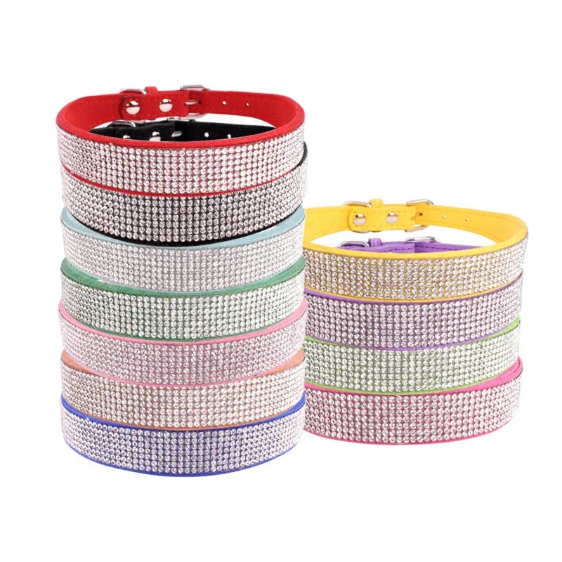 Dog Collar Crystal Glitter Rhinestone Pet Collars Small Medium Dogs