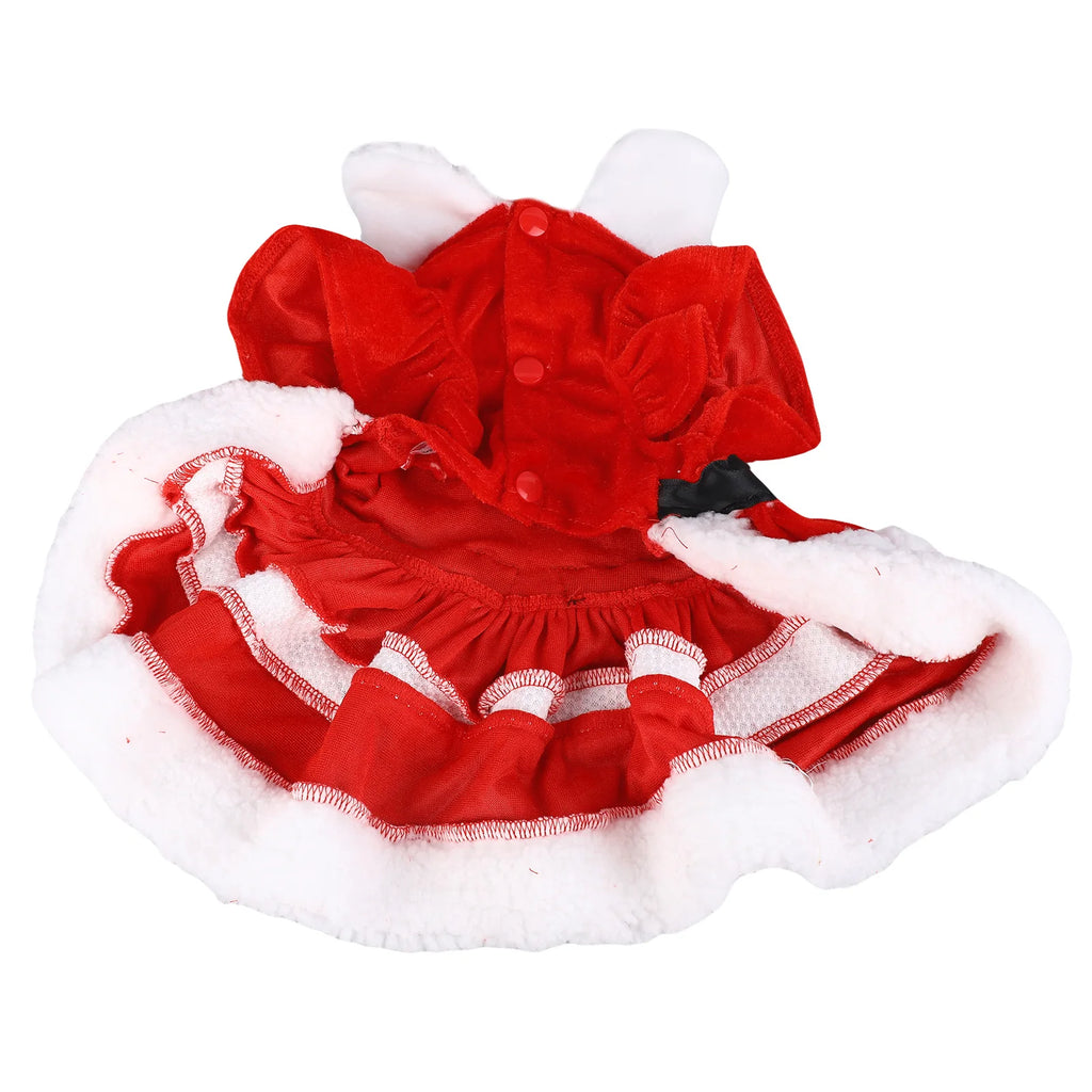 Dog Christmas Costume Puppy Dress Soft Warm Short Sleeve Xmas Pet Clothes Dog Christmas Outfit for Dogs Cats
