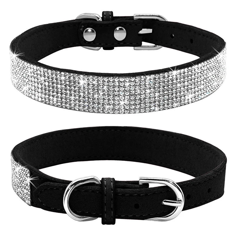 Dog Collar Crystal Glitter Rhinestone Pet Collars Small Medium Dogs