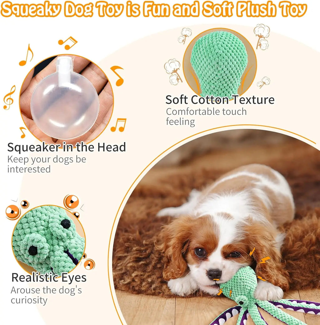 Large Squeaky Dog Toys- Plush Dog Toys with Soft Fabric for Small, Medium, and Large Dogs Daily Companionship, Training