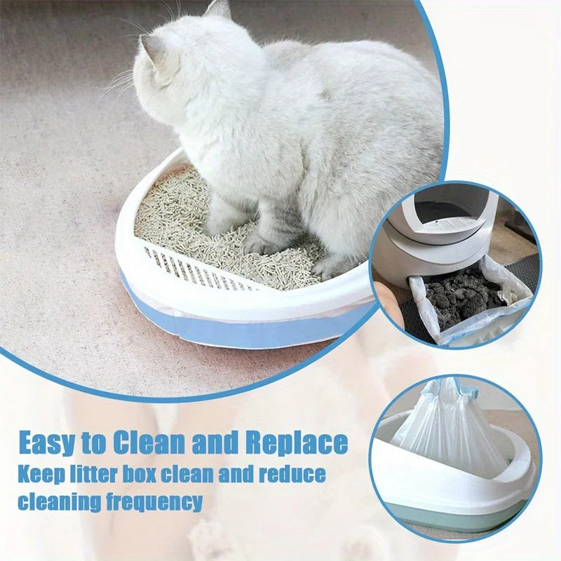 60pcs cat litter tray for replacing garbage bags, suitable for kitchen use. One roll contains 20 pieces, totaling three rolls