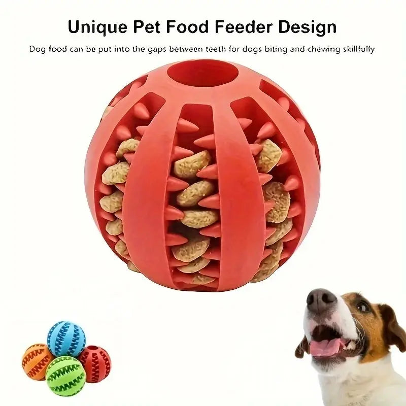Dog Toy Ball, Dog Pet Food Treat Feeder Chew Tooth Cleaning Ball