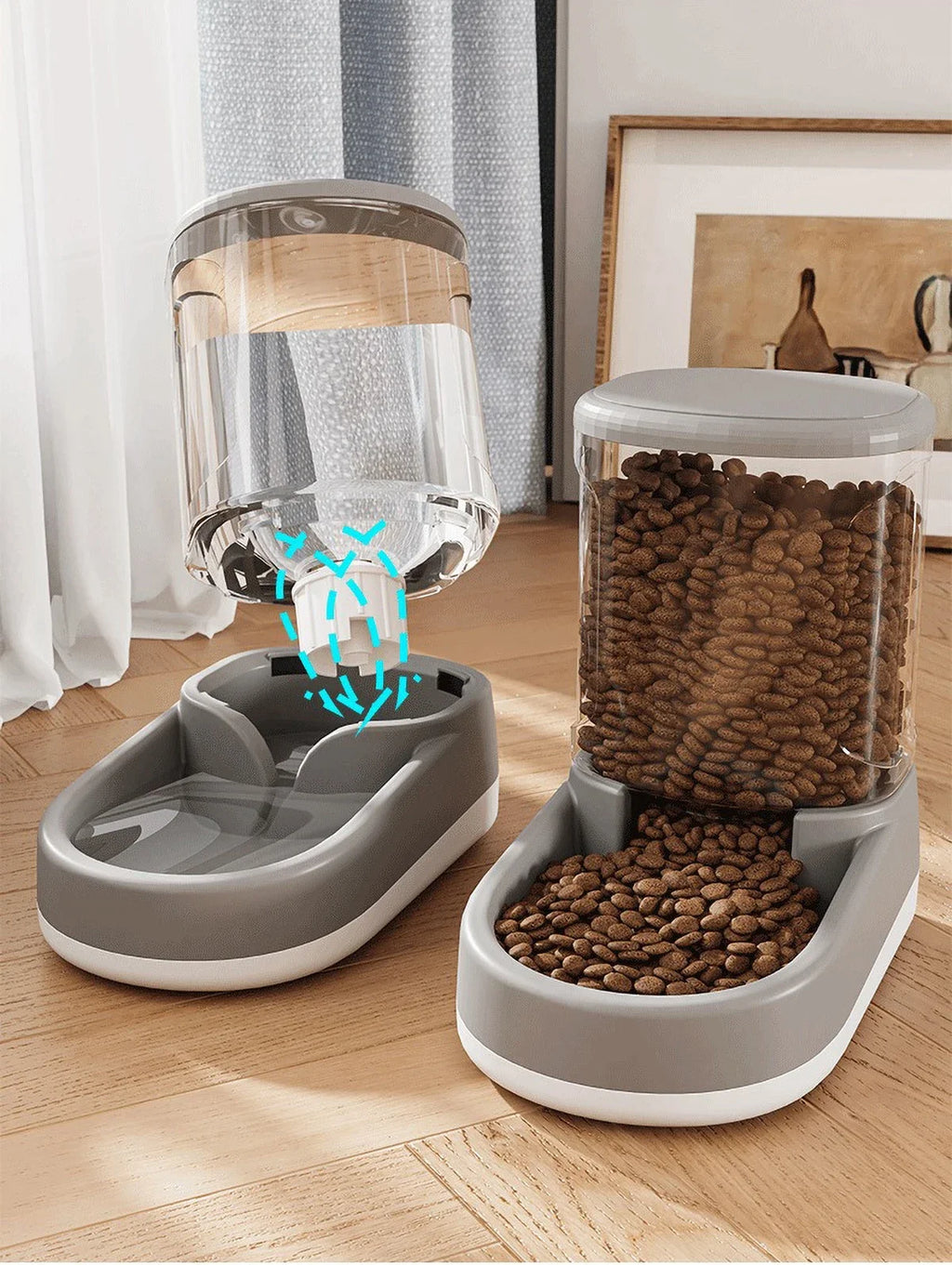 3.8L Large Capacity Pet Feeder Water Modern Design Dispenser Food Grade PP Material Anti Slip Bottom Design for Dog Cat Feeding