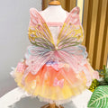Dog Summer Butterfly Dress for Pets Luxury Clothes Puppy Bridal Gown Tulle Skirt Doggy Clothing, for Small Medium Dogs