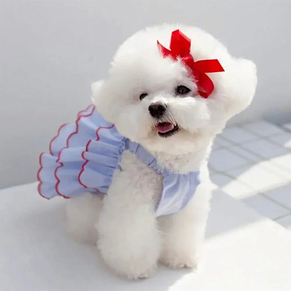 Dog Dress Cat Cute Skirt Pet Clothing Chihuahua Stripe Skirt
