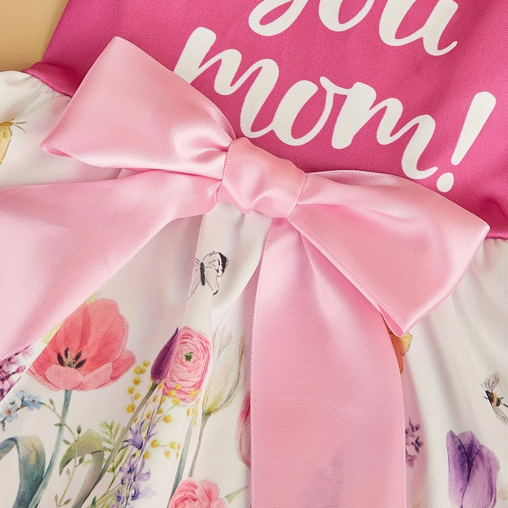 Dog Dress Girl Dog Sleeveless  Clothes Floral Pet Apparel Pink Bowknot Cat Clothing Puppy Dresses Doggy Costume Mothers' Day