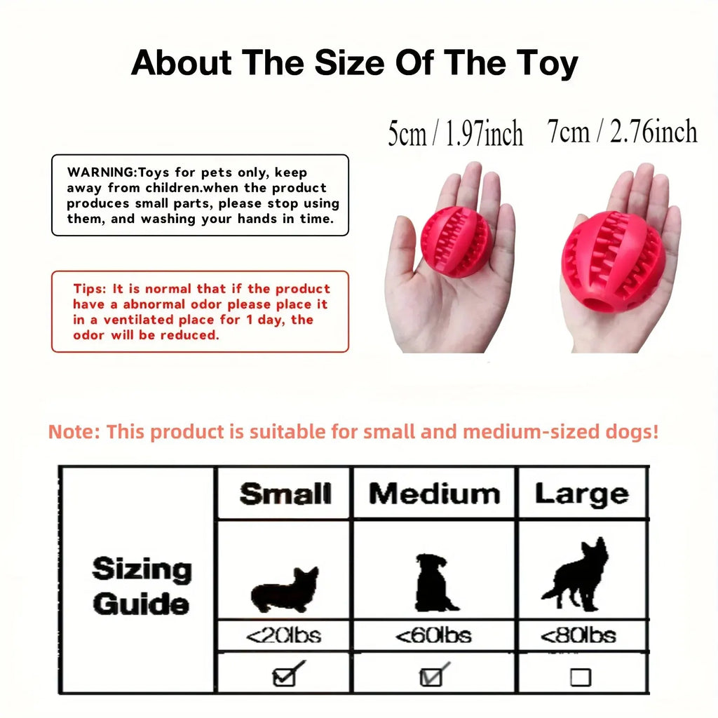 Dog Toy Ball, Dog Pet Food Treat Feeder Chew Tooth Cleaning Ball