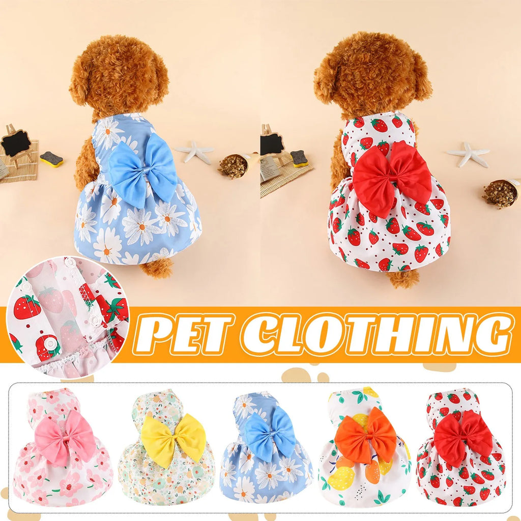 Pet Dress Soft Comfortable Sleeveless Floral Outfit for Cats And Dogs Perfect for Daily Wear Special Occasions Dog Skirts