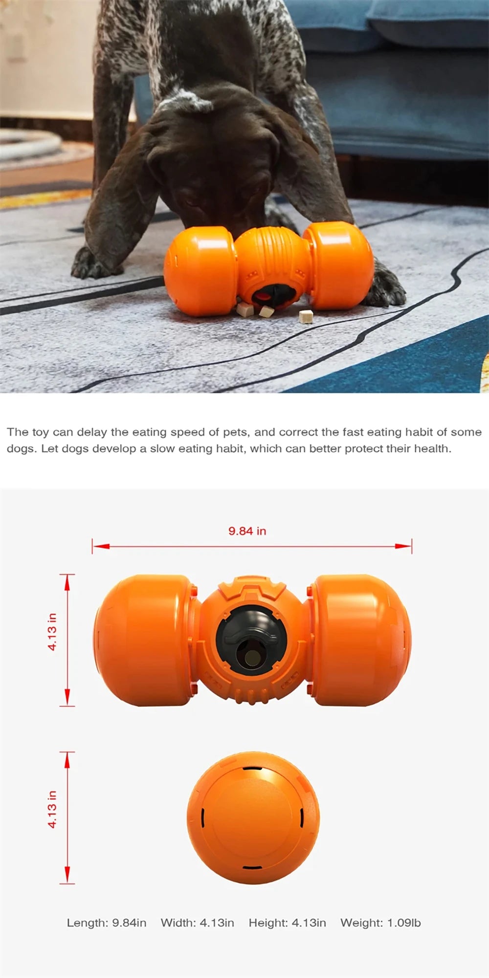 Large Dog Slow Feeder Toy, Adjustable Leaking Food Dispenser, Pulley Ball, Wobble Wag, Chewer, Squeaky, Indestructible, Supplies