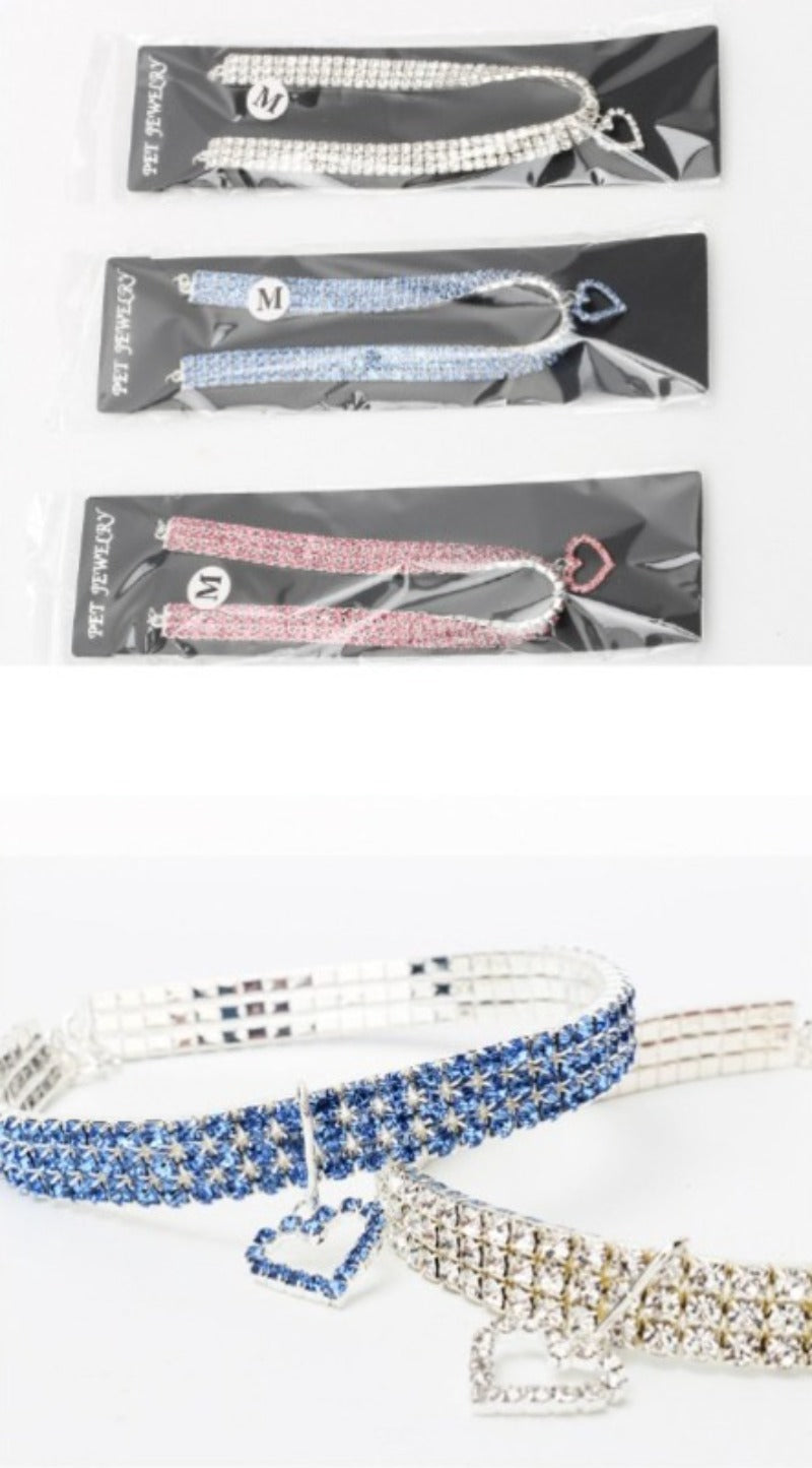 New Cat Rhinestone Pet Collars Love Decoration Necklace
