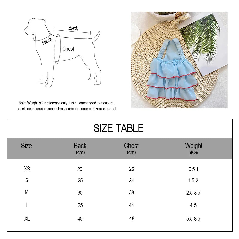 Dog Dress Cat Cute Skirt Pet Clothing Chihuahua Stripe Skirt