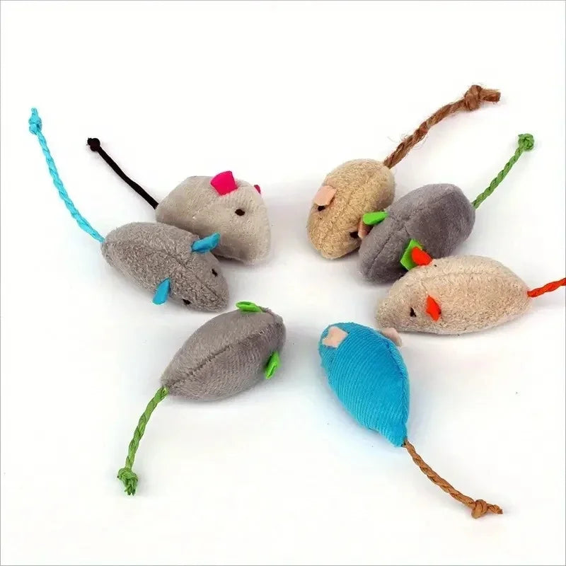 3 or 7PCS Interactive Plush Rat And Cat Toys With Durable Linen Perfect For Small Breeds Safe For Indoor Play