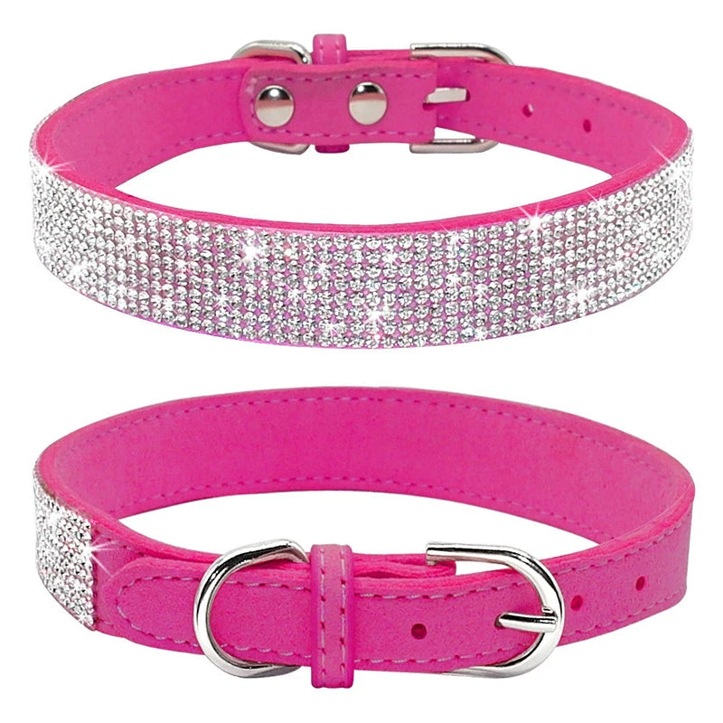 Dog Collar Crystal Glitter Rhinestone Pet Collars Small Medium Dogs